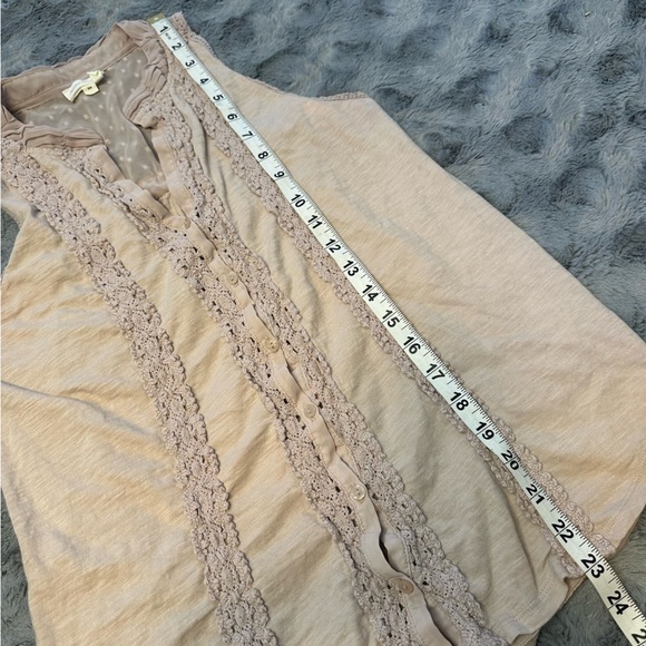 Anthropologie Meadow Rue XS Jenson Sleeveless Button Embroidered Dusty Mauve Top - Picture 9 of 9
